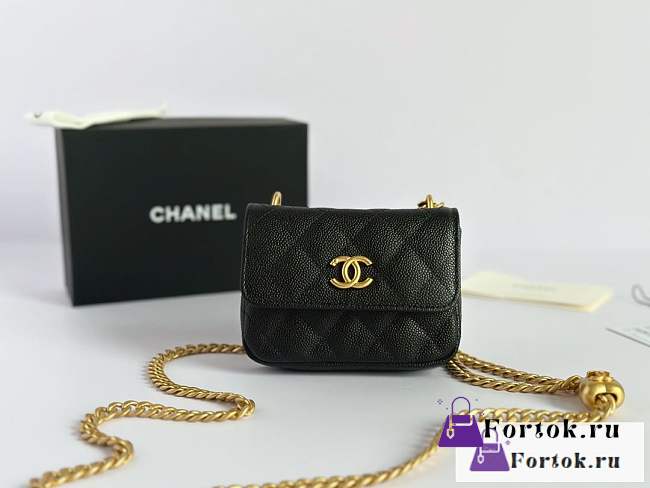 Fortok Chanel 23P Mini Bag Black 12.5x9x4.5cm - 1