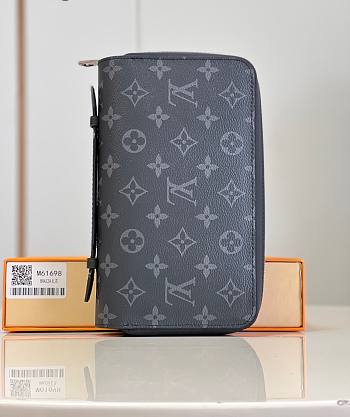 Fortok Louis Vuitton Monogram Eclipse Wallet Black M61698 22x12x5cm