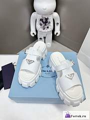 Fortok Prada Foam Rubber Sandals White  - 4
