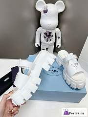 Fortok Prada Foam Rubber Sandals White  - 5