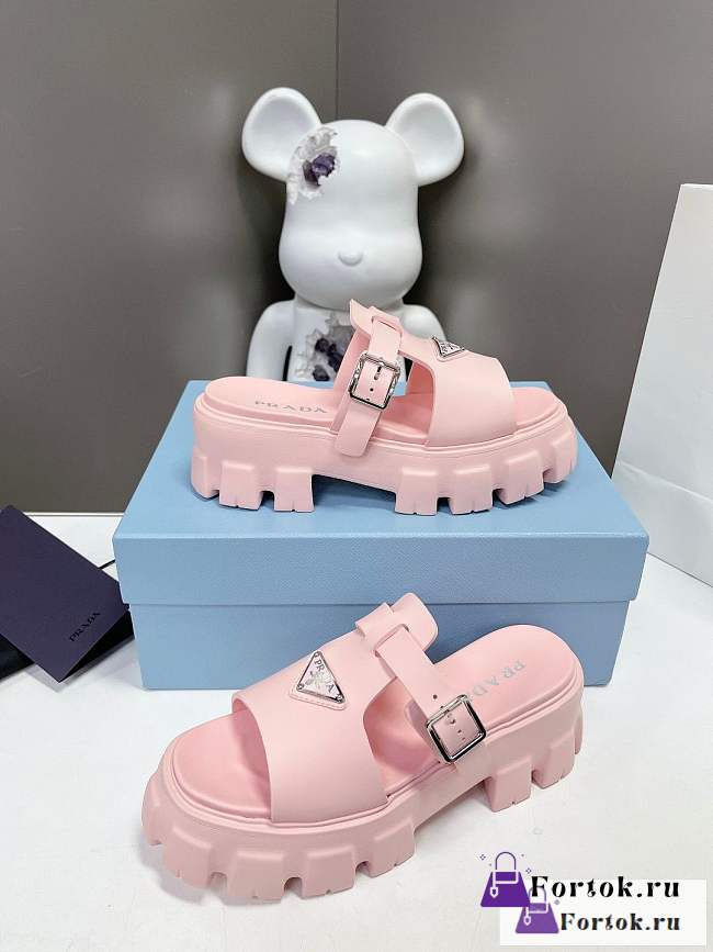 Fortok Prada Foam Rubber Sandals Pink - 1