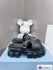 Fortok Prada Foam Rubber Sandals Black - 1