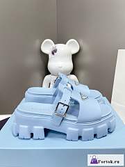 Fortok Prada Foam Rubber Sandals Blue - 1