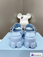 Fortok Prada Foam Rubber Sandals Blue - 5
