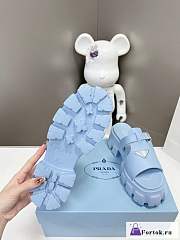 Fortok Prada Foam Rubber Sandals Blue - 4