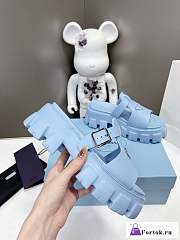 Fortok Prada Foam Rubber Sandals Blue - 3