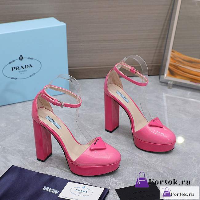 Fortok Prada Metallic Leather High Heels Pink - 1