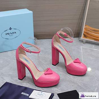 Fortok Prada Metallic Leather High Heels Pink