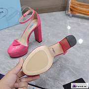 Fortok Prada Metallic Leather High Heels Pink - 6