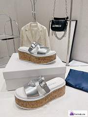 Fortok Prada Slippers Silver - 6