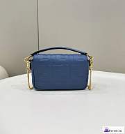 Fortok Fendi Baguette Sheep Leather Bag Blue 28x6x13cm - 3
