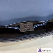 Fortok Fendi Baguette Sheep Leather Bag Blue 28x6x13cm - 4