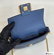 Fortok Fendi Baguette Sheep Leather Bag Blue 28x6x13cm - 6