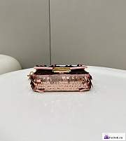 Fortok Fendi Sequin and Leather Baguette Mini Pink - 3