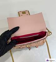Fortok Fendi Sequin and Leather Baguette Mini Pink - 4