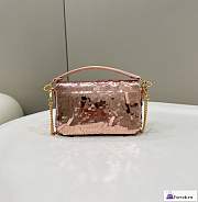 Fortok Fendi Sequin and Leather Baguette Mini Pink - 5