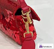 Fortok Fendi Sequin and Leather Baguette Mini Red - 5