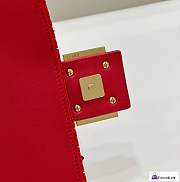 Fortok Fendi Sequin and Leather Baguette Mini Red - 3