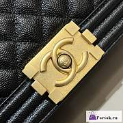 Fortok Chanel Leboy Caviar Leather Bag Black Gold Buckle 25cm - 3