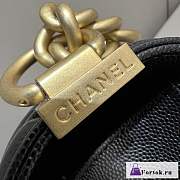 Fortok Chanel Leboy Caviar Leather Bag Black Gold Buckle 25cm - 2