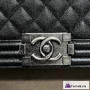 Fortok Chanel Leboy Caviar Leather Bag Black Silver Buckle 25cm - 6