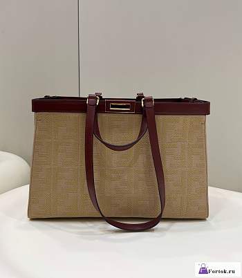 Fortok Fendi X-tote Beige Canva Bag 41×16×28cm