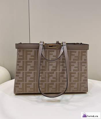 Fortok Fendi X-tote Brown Canva Bag 41×16×28cm