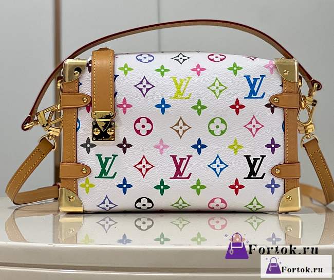 Fortok Louis Vuitton Side Trunk Bag White M46358 21x14x6cm - 1