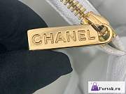 Fortok Chanel White Shopper Bag Caviar Leather Gold Hardware - 6
