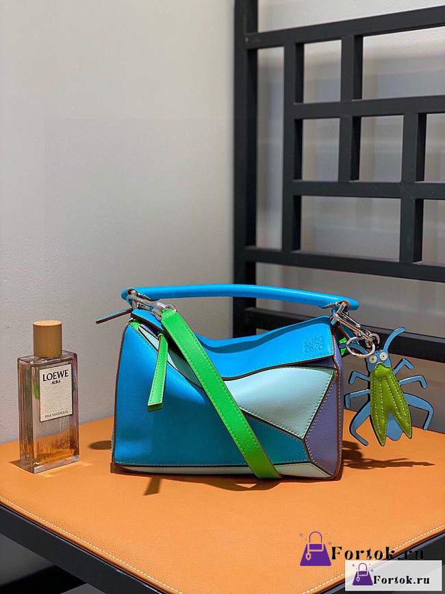 Fortok Loewe Puzzle Bag Leather Blue 24x10x14cm - 1