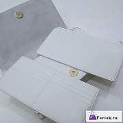 Fortok Dior Cannage Patent Leather Wallet On Chain White - 6