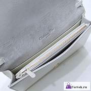 Fortok Dior Cannage Patent Leather Wallet On Chain White - 2