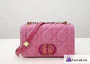 Fortok Dior Caro Denim Bag Pink 25.5x15.5x8cm - 1