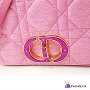 Fortok Dior Caro Denim Bag Pink 25.5x15.5x8cm - 6