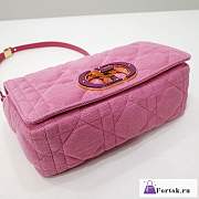 Fortok Dior Caro Denim Bag Pink 25.5x15.5x8cm - 3