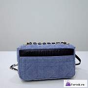 Fortok Dior Caro Denim Bag Blue 25.5x15.5x8cm - 3