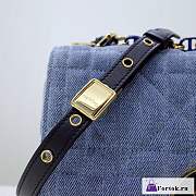 Fortok Dior Caro Denim Bag Blue 25.5x15.5x8cm - 5
