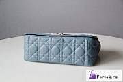 Fortok Dior Caro Bag Cannage Leather Blue 25.5x15.5x8cm - 6