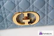 Fortok Dior Caro Bag Cannage Leather Blue 25.5x15.5x8cm - 3