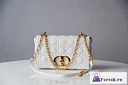 Fortok Dior Caro Bag Cannage Leather White 25.5x15.5x8cm - 1