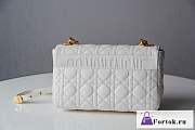 Fortok Dior Caro Bag Cannage Leather White 25.5x15.5x8cm - 5