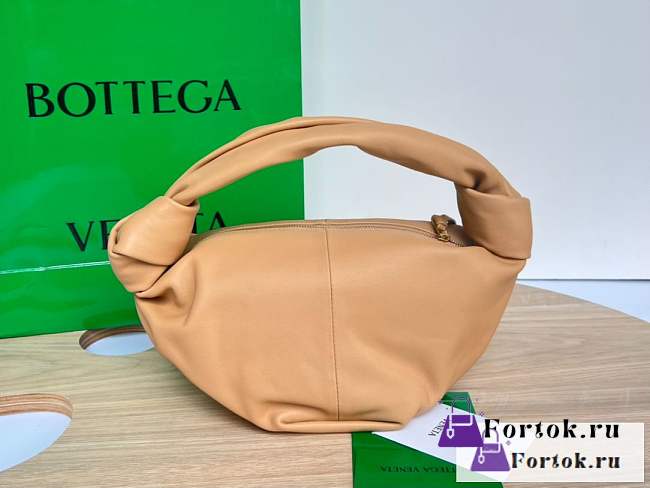 Fortok Bottega Veneta Beige Double Knot Top Handle Bag - 1