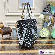 Fortok Louis Vuitton Yayou Kusama Neverfull MM Black M46390 31cm - 5
