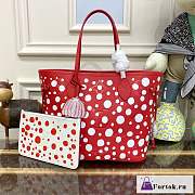 Fortok Louis Vuitton Yayou Kusama Neverfull MM Red M46422 31cm - 1