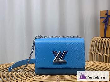 Fortok Louis Vuitton Twist Medium Bag Blue  M20802 23x17x9.5cm