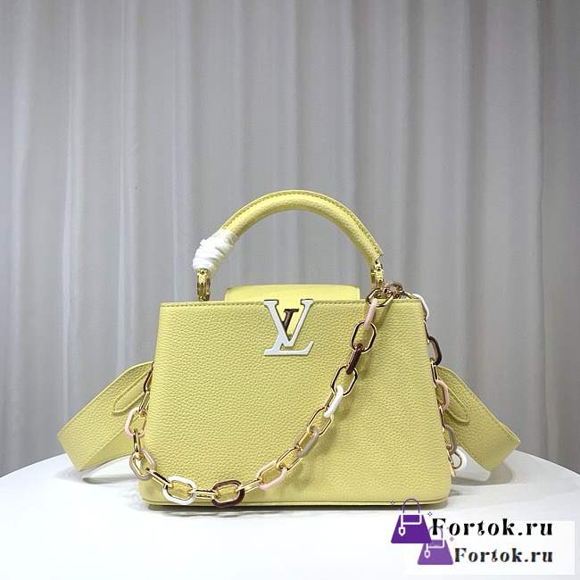 Fortok Louis Vuitton Capucines BB Handbag Yellow M21643 27x18x9cm - 1