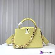 Fortok Louis Vuitton Capucines BB Handbag Yellow M21643 27x18x9cm - 1