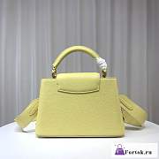 Fortok Louis Vuitton Capucines BB Handbag Yellow M21643 27x18x9cm - 3