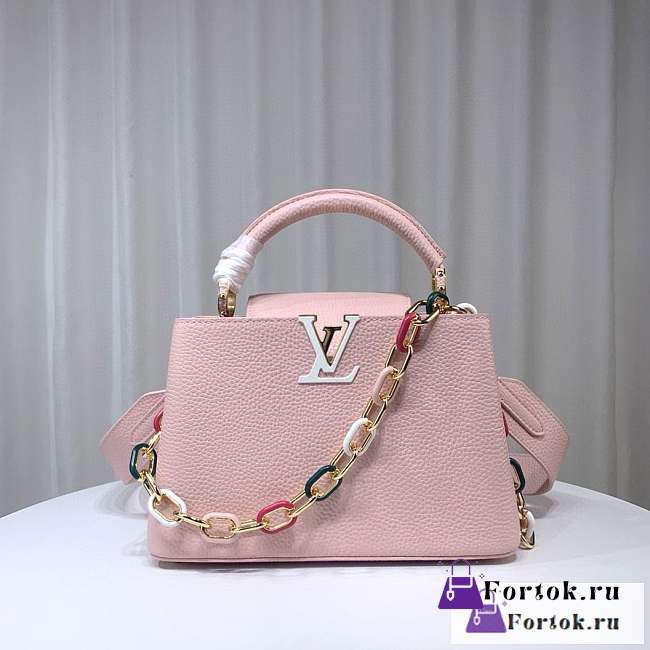 Fortok Louis Vuitton Capucines BB Handbag Pink M21643 27x18x9cm - 1