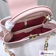 Fortok Louis Vuitton Capucines BB Handbag Pink M21643 27x18x9cm - 3